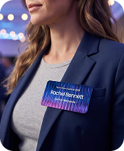 Corporate name tag - Rachel