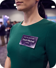 Corporate name tag - Sarah